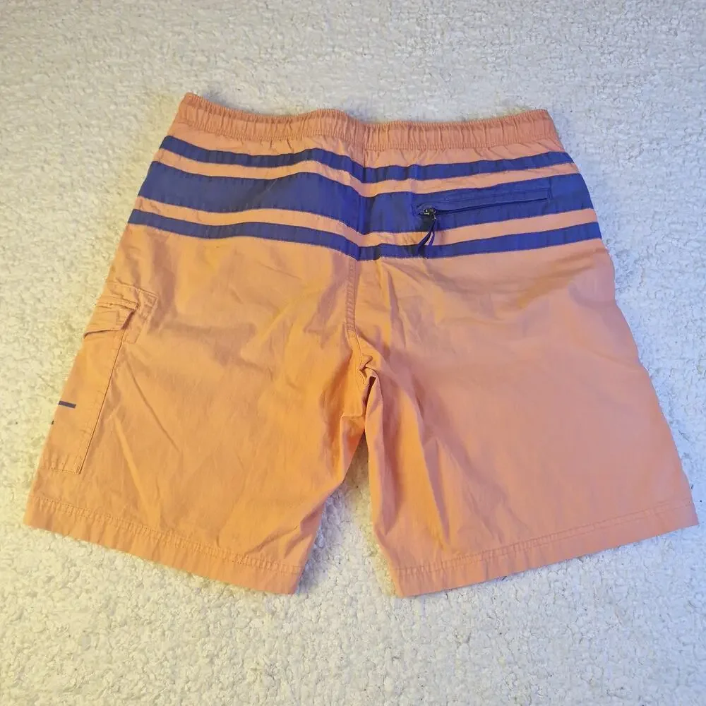 Vtg Polo Ralph Lauren Mens M Swim Trunks Board Shorts R + L NYC Orange Striped